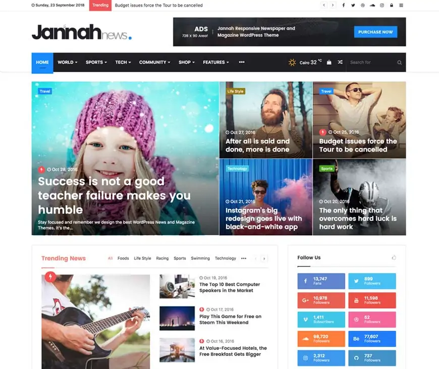 Jannah - Newspaper Magazine News BuddyPress WordPress Theme