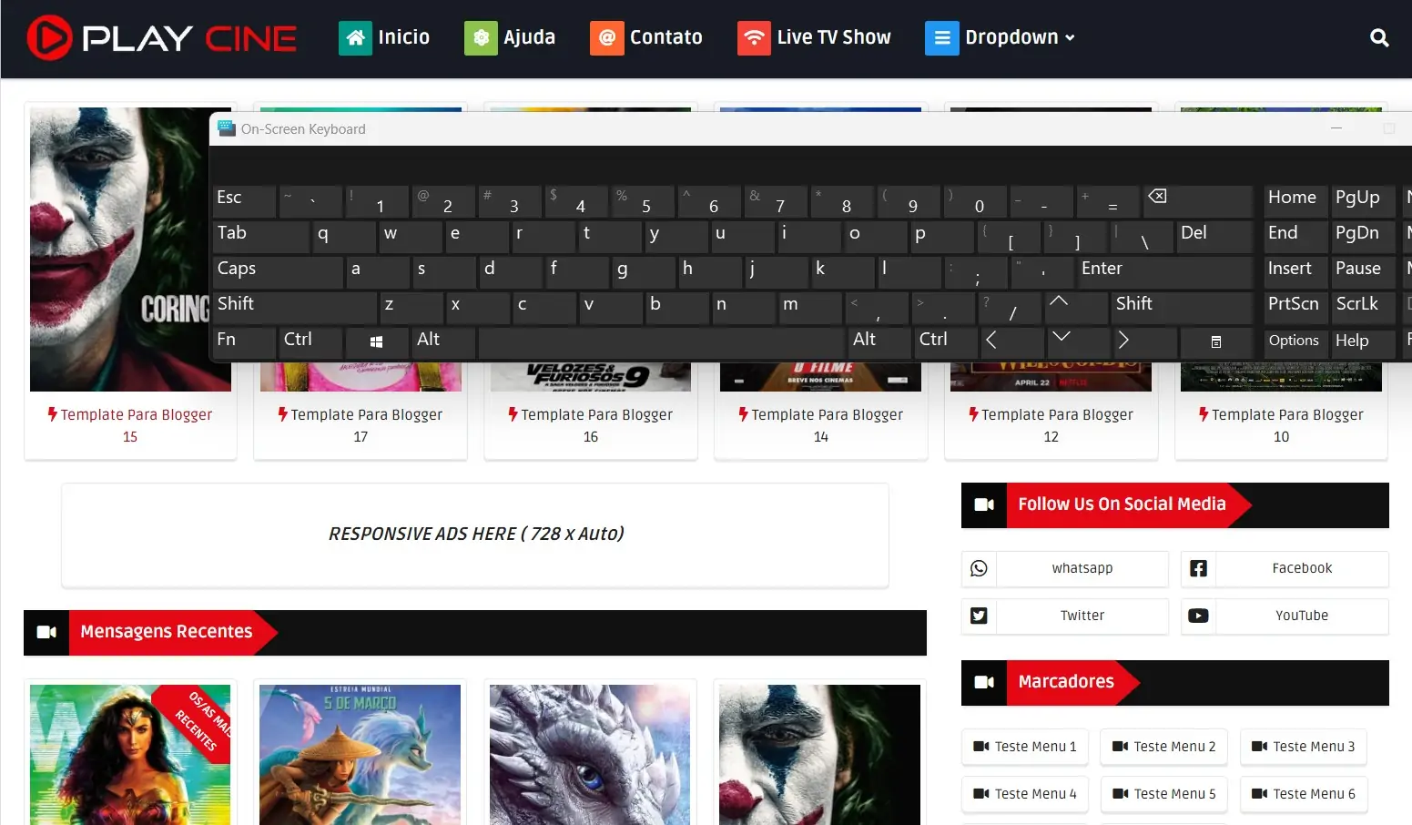 Play Cine Blogger Template Premium